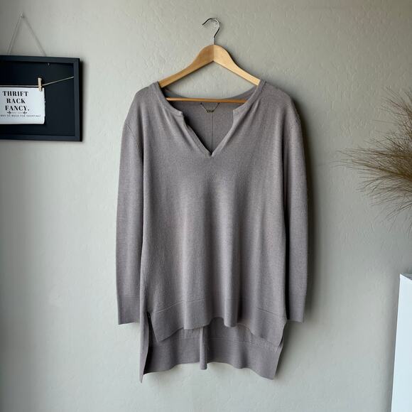 The Row Sweater Cashmere Gray V-Neck Long Sleeve Pullover Sweater Size M - Picture 2 of 10